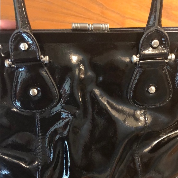 Real Black Patent Leather Liz Claiborne Bag - Picture 3 of 8